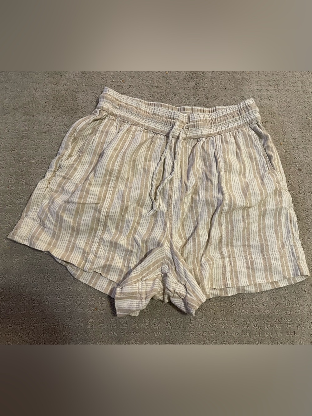 Dip medium Light Tan Striped Women's Pull-On pockets Shorts
